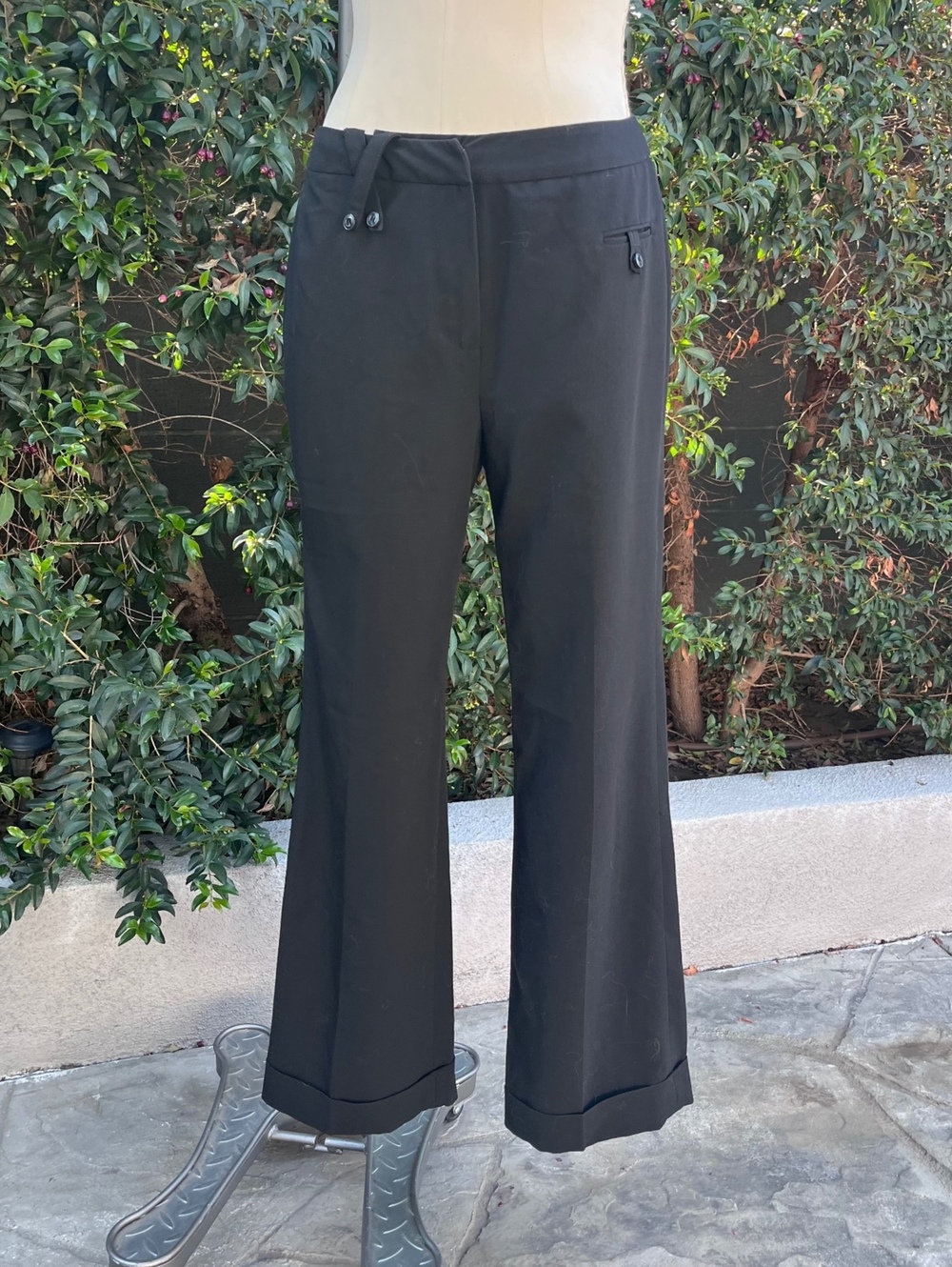 Larry Levine Stretch Black Wide-Leg Dress Pants – Size 8
